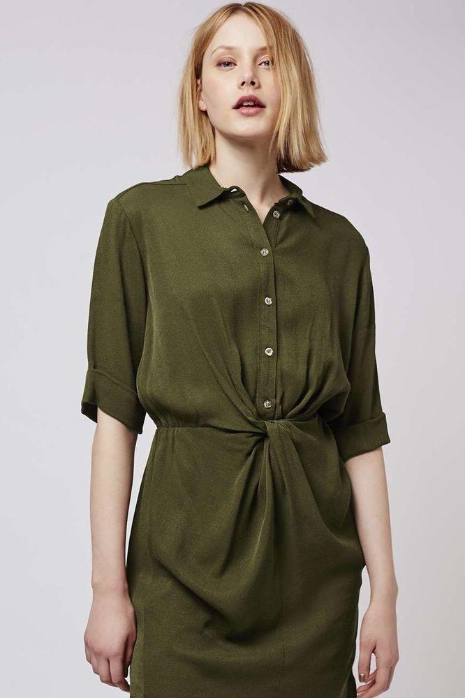 Front Knot Olivia/ Khaki Green Dress 