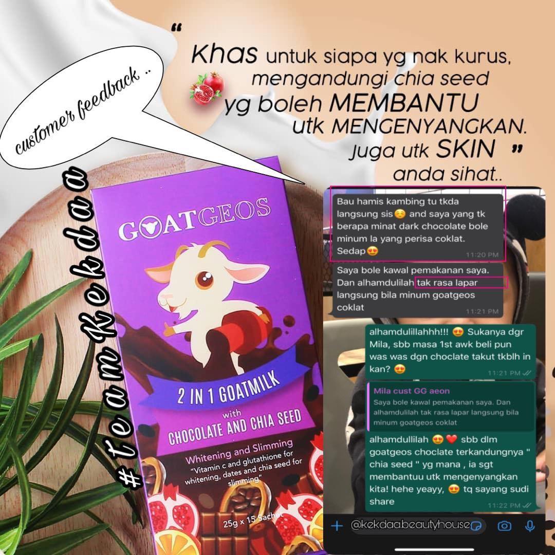 Goatgeos Chocolate Goats Milk Health Nutrition Health Supplements Health Food Drinks Tonics On Carousell