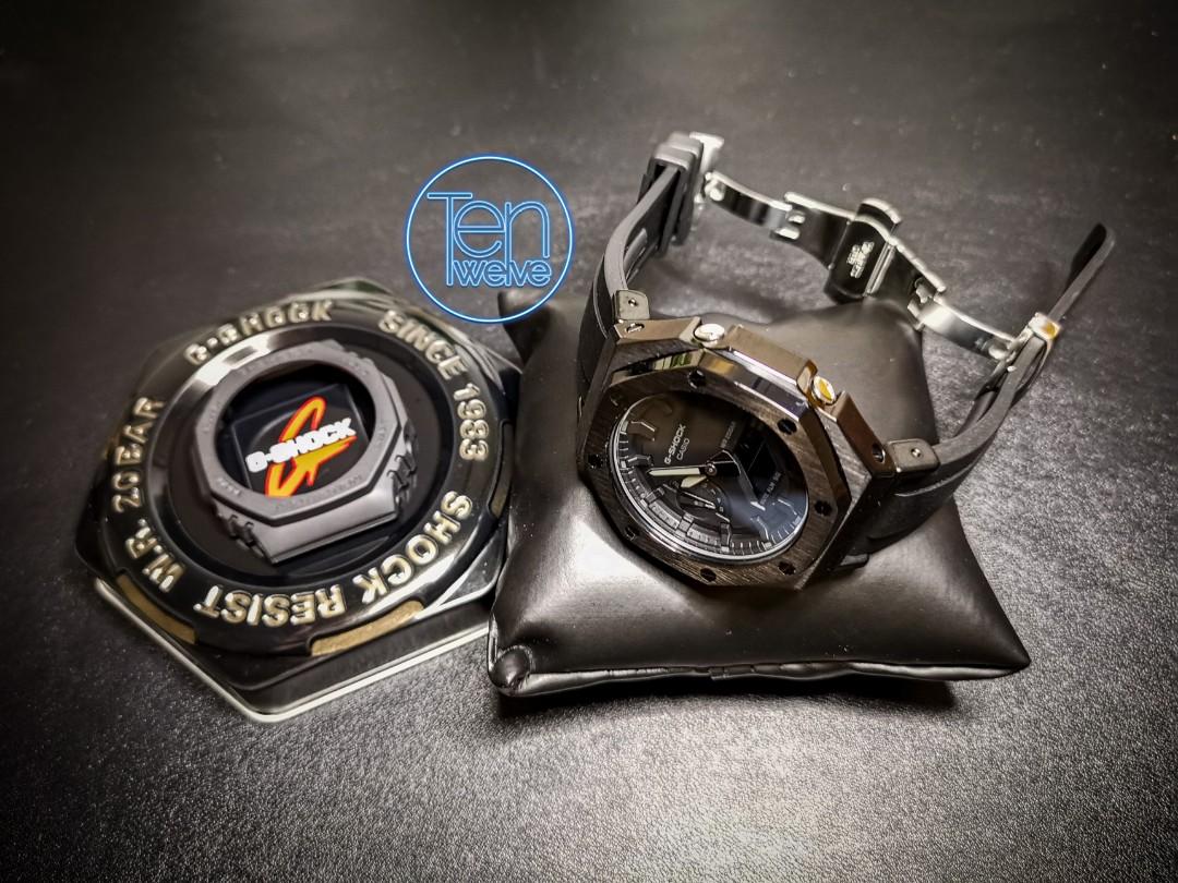 G Shock GA2100 GA 2100 GA2110 GA 2110 CasiOak Mods Full Black