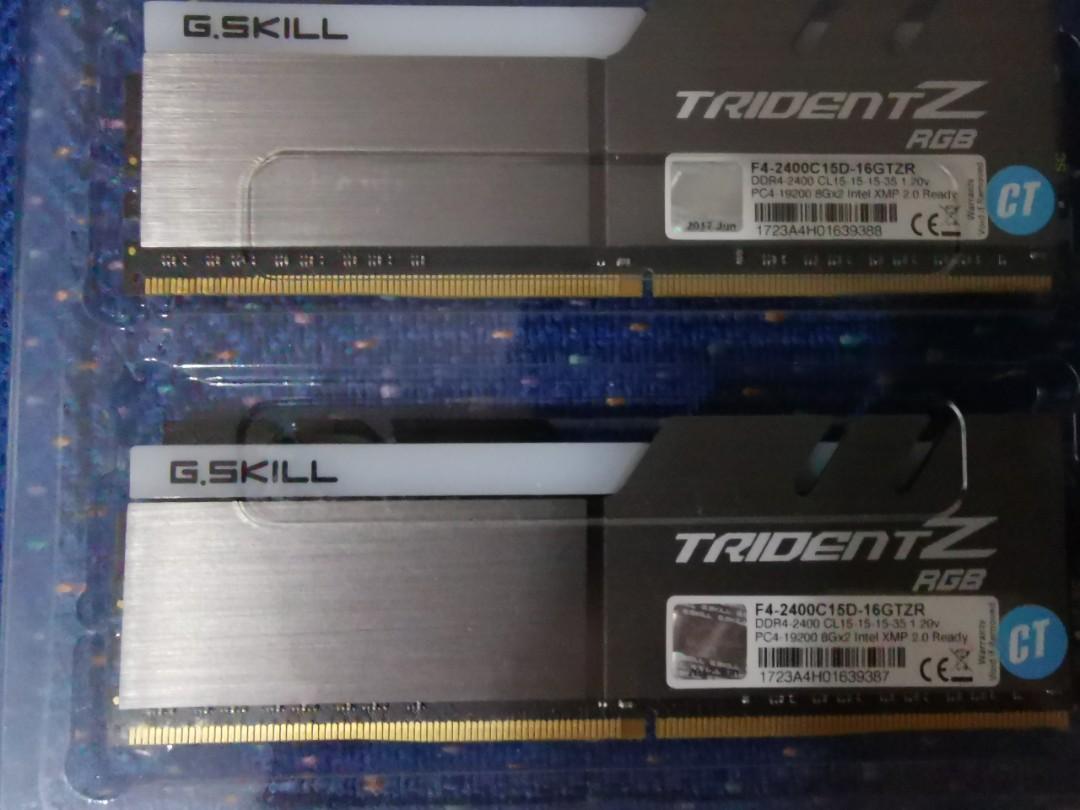 G.Skill Trident Z RGB 16gb 2400 CL15 Computers Tech Parts Accessories Computer Parts on Carousell