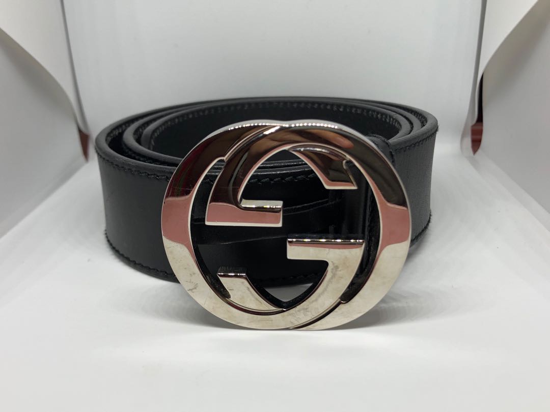 black gucci logo belt