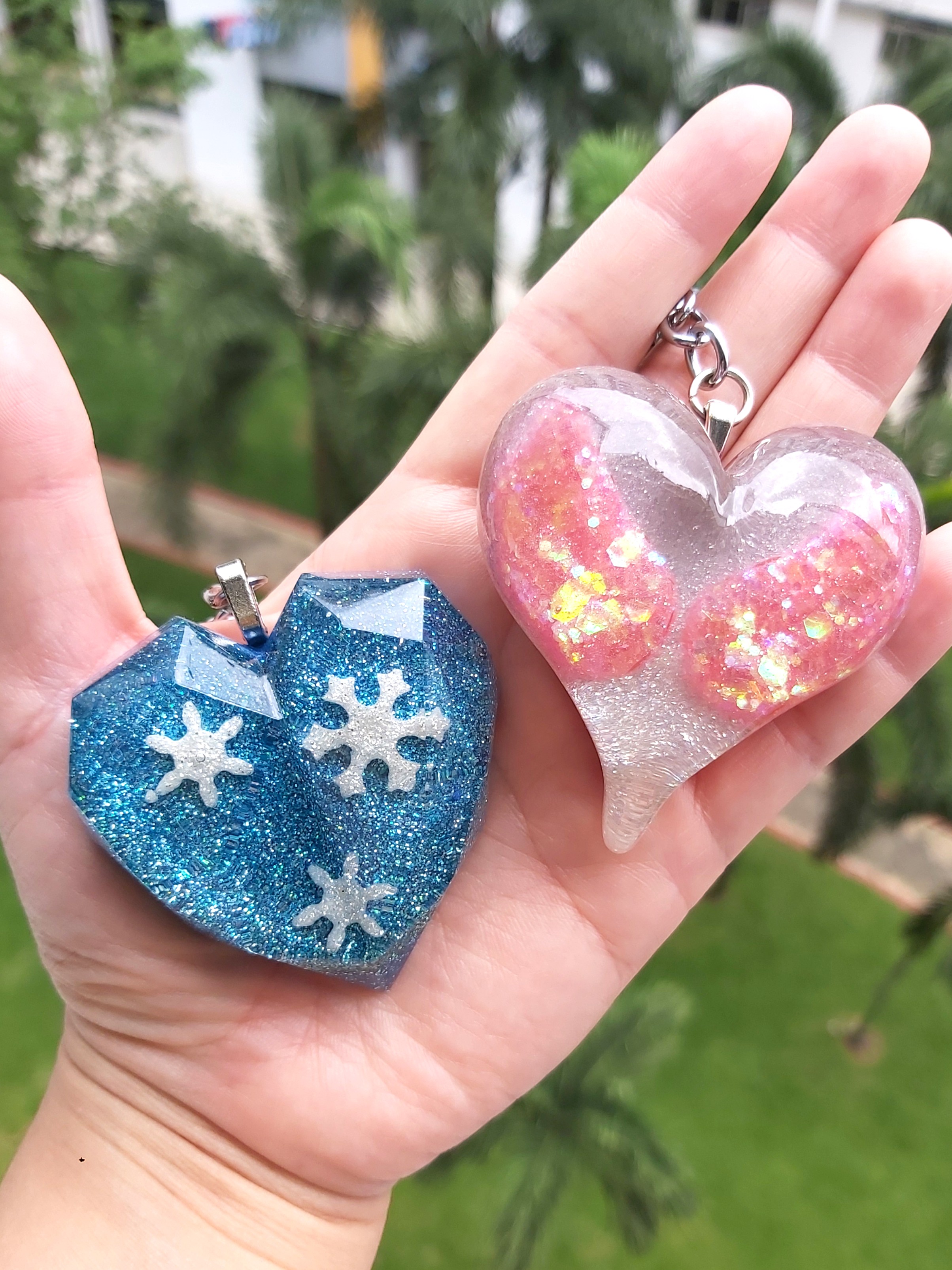 Handmade Resin Keychains Big Heart