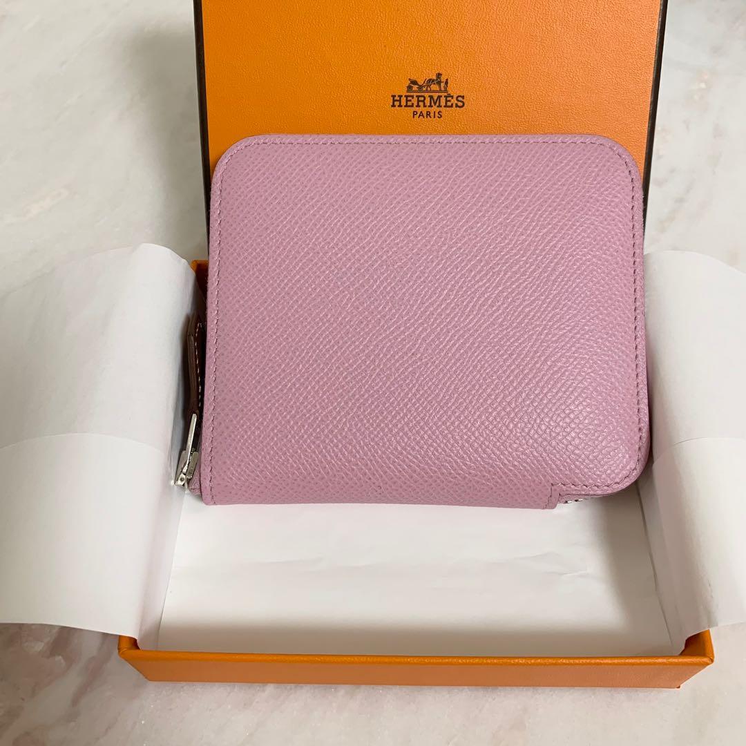 Hermes Silk'In Compact Mauve Sylvestre Leather Wallet — BLOGGER