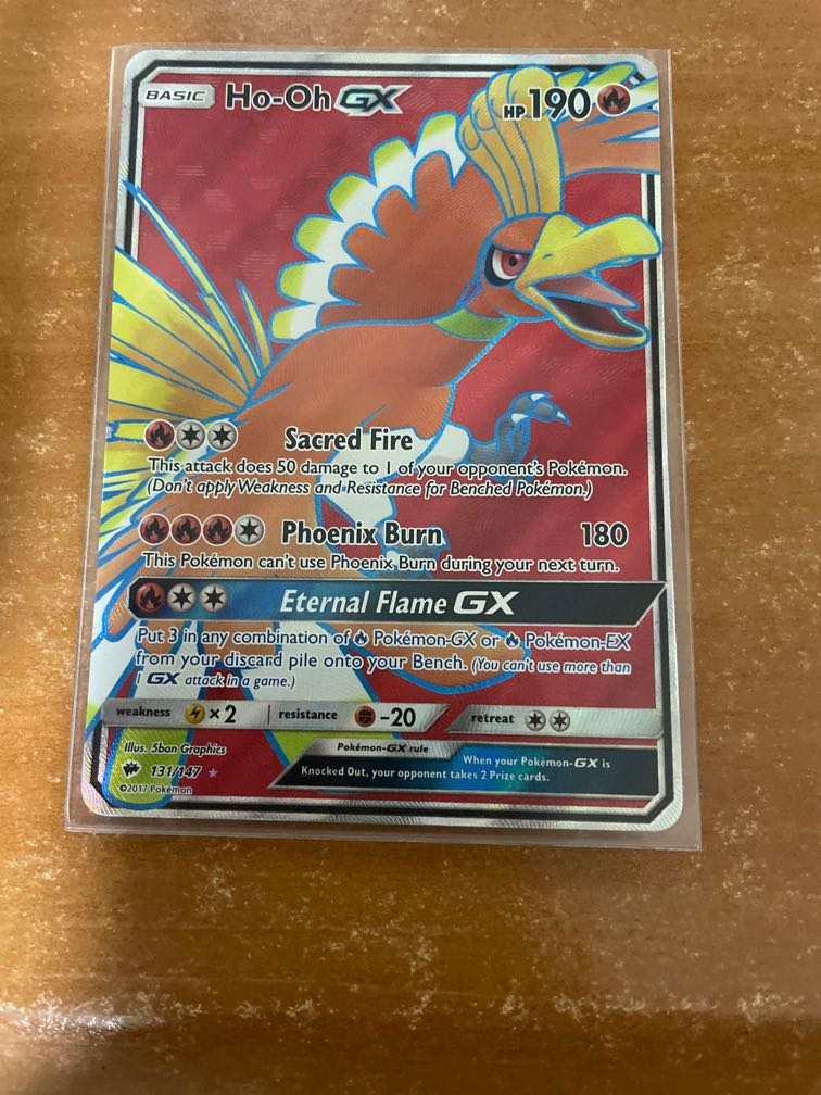  Pokemon Ho-Oh-GX - 131/147 - Full Art Ultra Rare - Sun & Moon:  Burning Shadows : Toys & Games