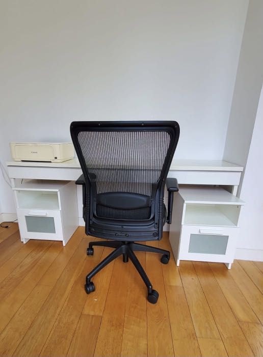 IKEA besta burs desk +2 brimnes side tables + office chair, Furniture