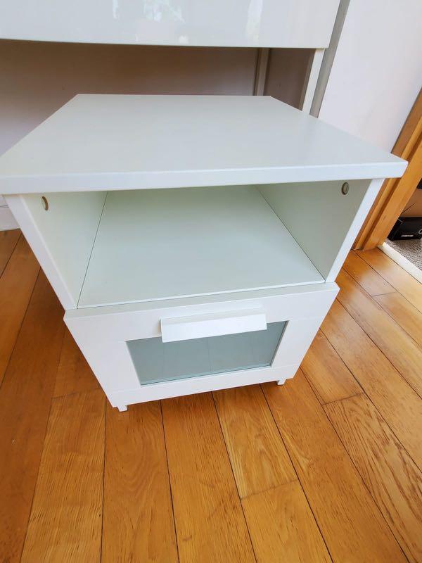 IKEA besta burs desk +2 brimnes side tables + office chair, Furniture