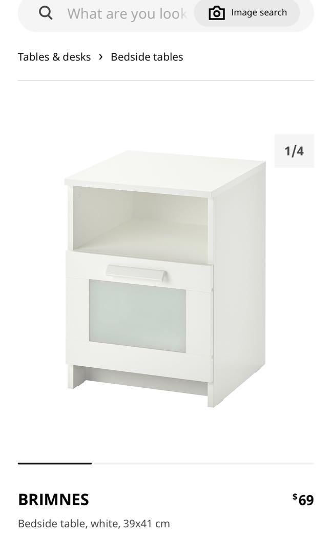 IKEA besta burs desk +2 brimnes side tables + office chair, Furniture