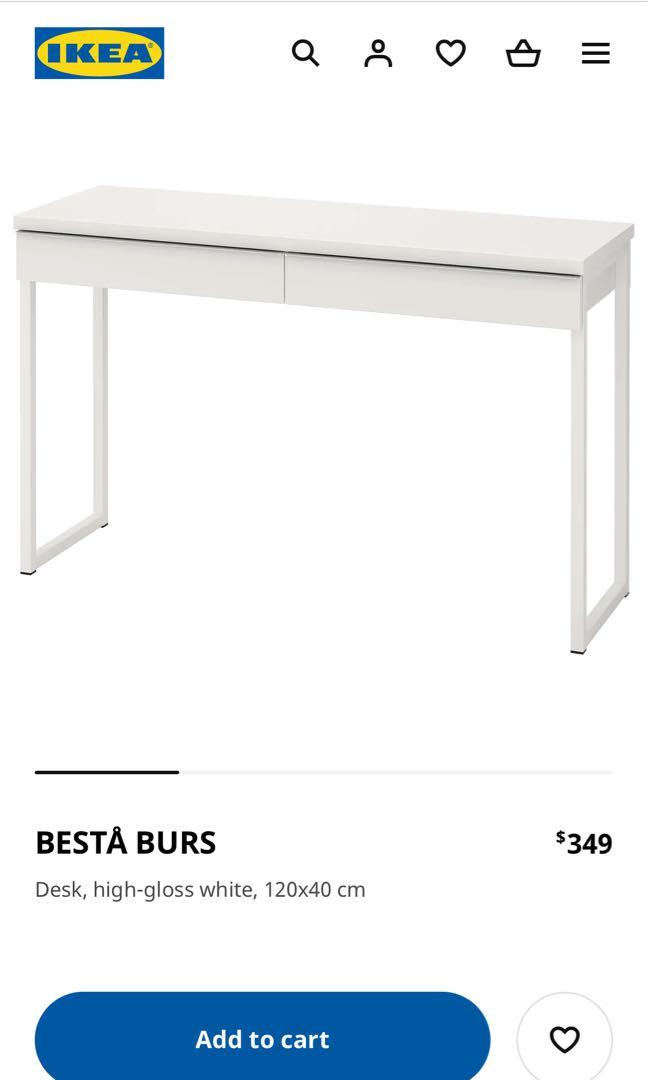 IKEA besta burs desk +2 brimnes side tables + office chair, Furniture
