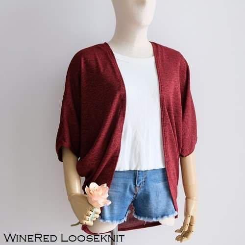 red kimono cardigan