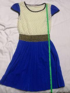 Lace Top with Blue wavy skirt