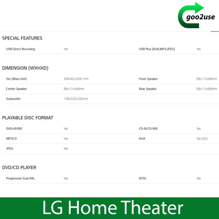 LG Home Theater 5 Speaker HiFi System, Electronics, Audio on Carousell