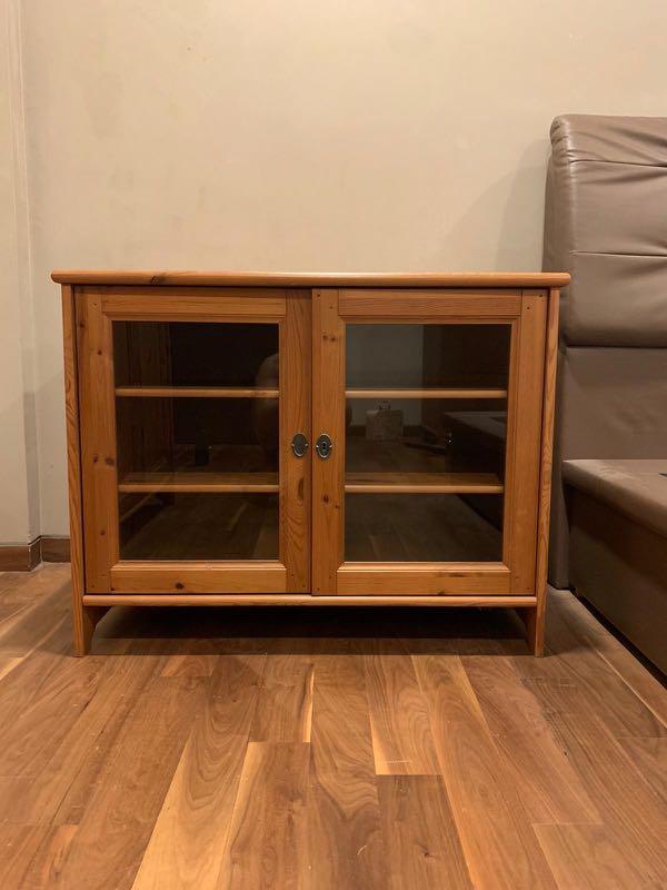 Low cabinet with hot sale glass doors