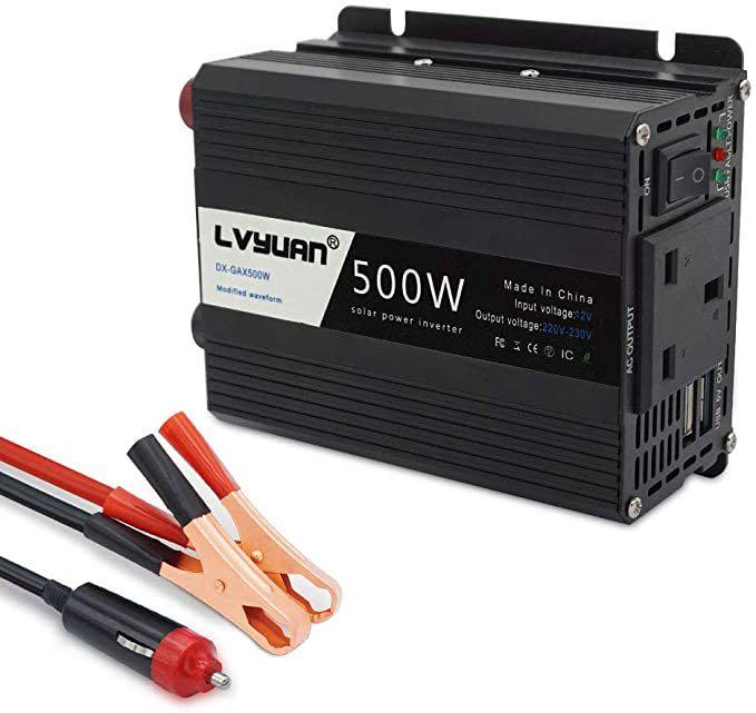  LVYUAN 500W Power Inverter DC 12V to 110V AC Car Inverter  Converter with 3.1A Dual USB Car Adapter : Automotive