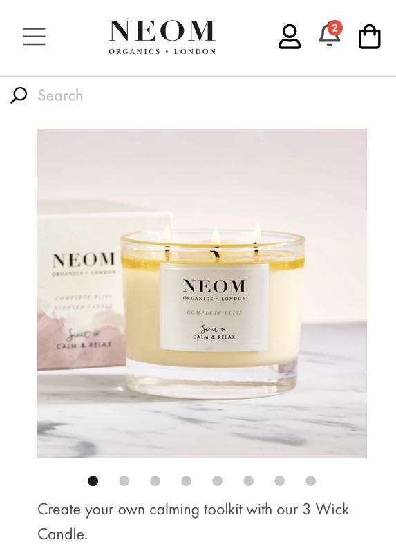 英國Neom Organics 3 wick candle with lid 3芯蠟燭 , 美容＆化妝品, 沐浴＆身體護理, 沐浴及身體護理