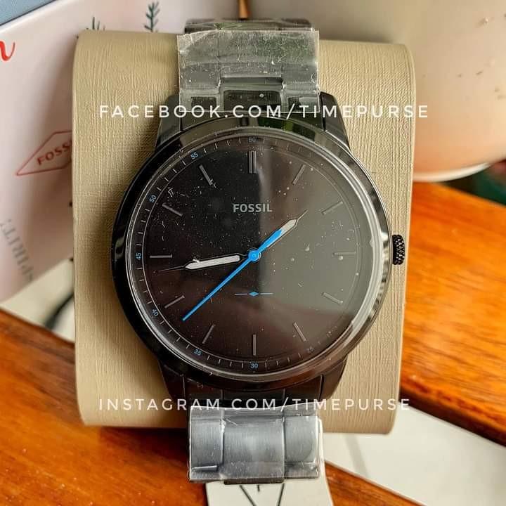 Orig Fossil The Minimalist FS5308 Slim Three Hand Black Stainless Steel Men s Watch 44MM
