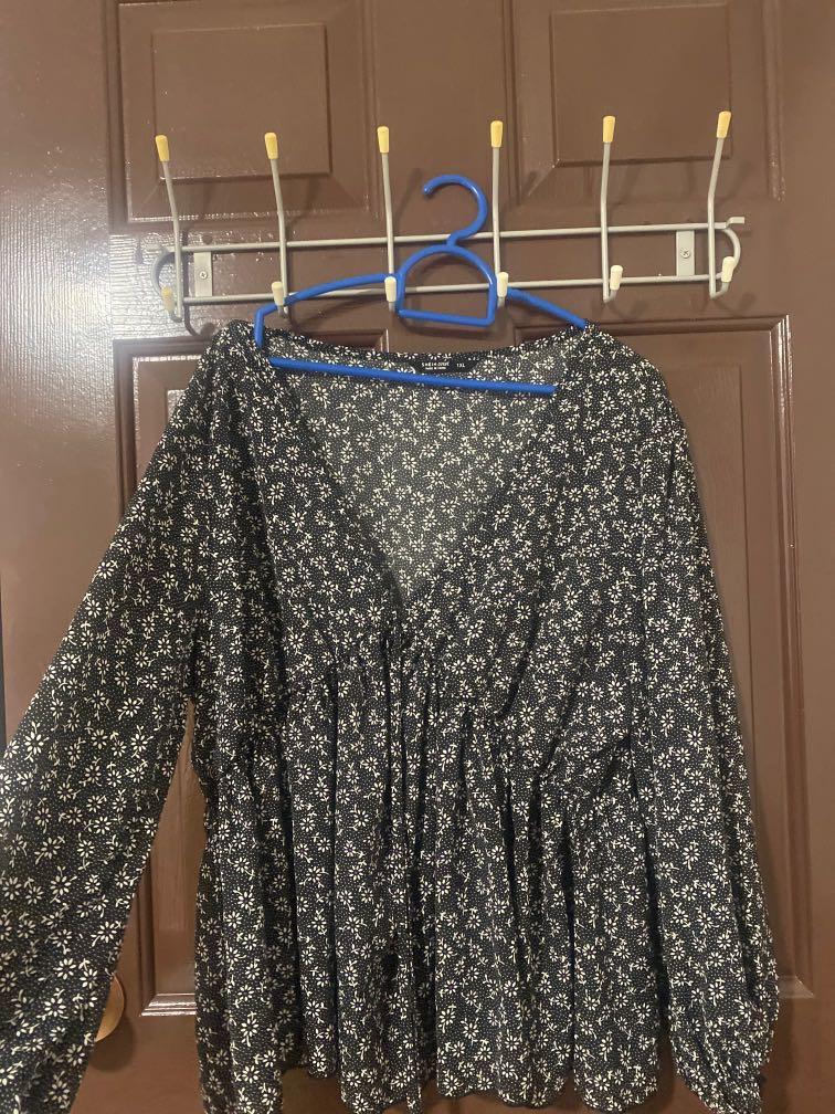 plus size long sleeve peplum tops