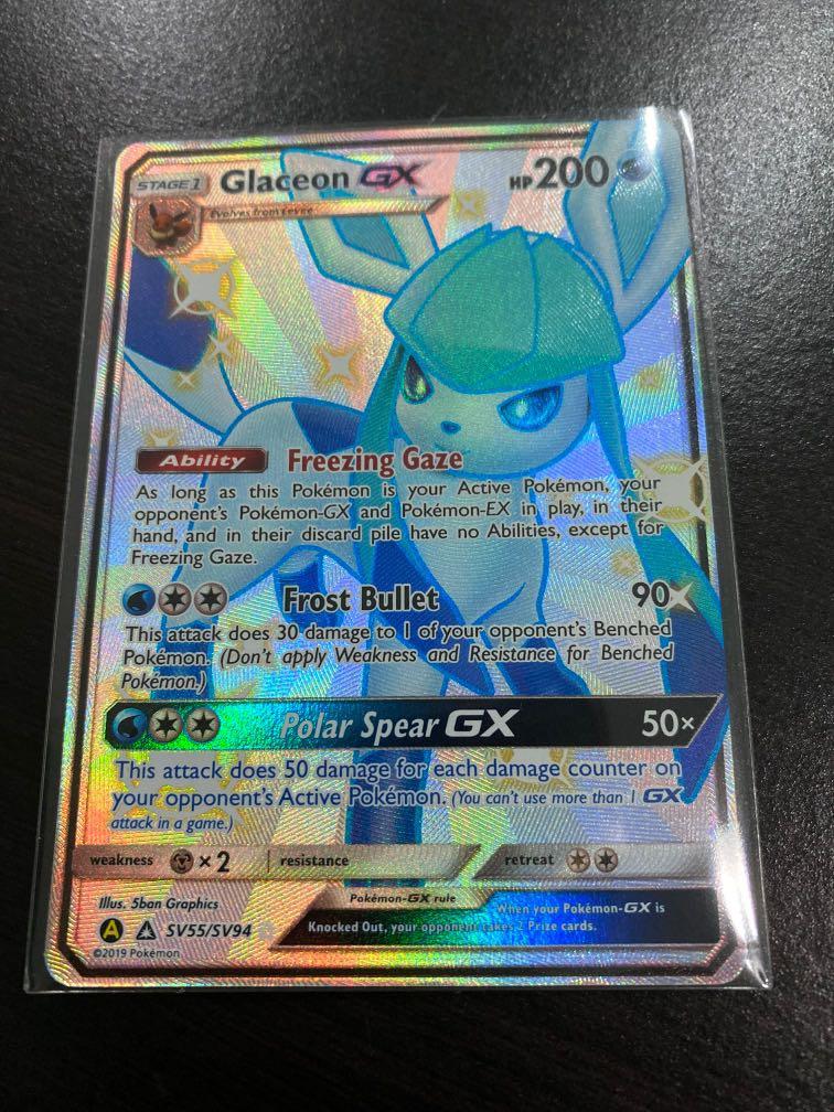 Pokemon Hidden Fates Glaceon Gx Shiny Ultra Rare Toys Games Board Games Cards On Carousell Buy and sell glaceon gx (upr 39) singles in europe's largest online marketplace for pokemon. carousell