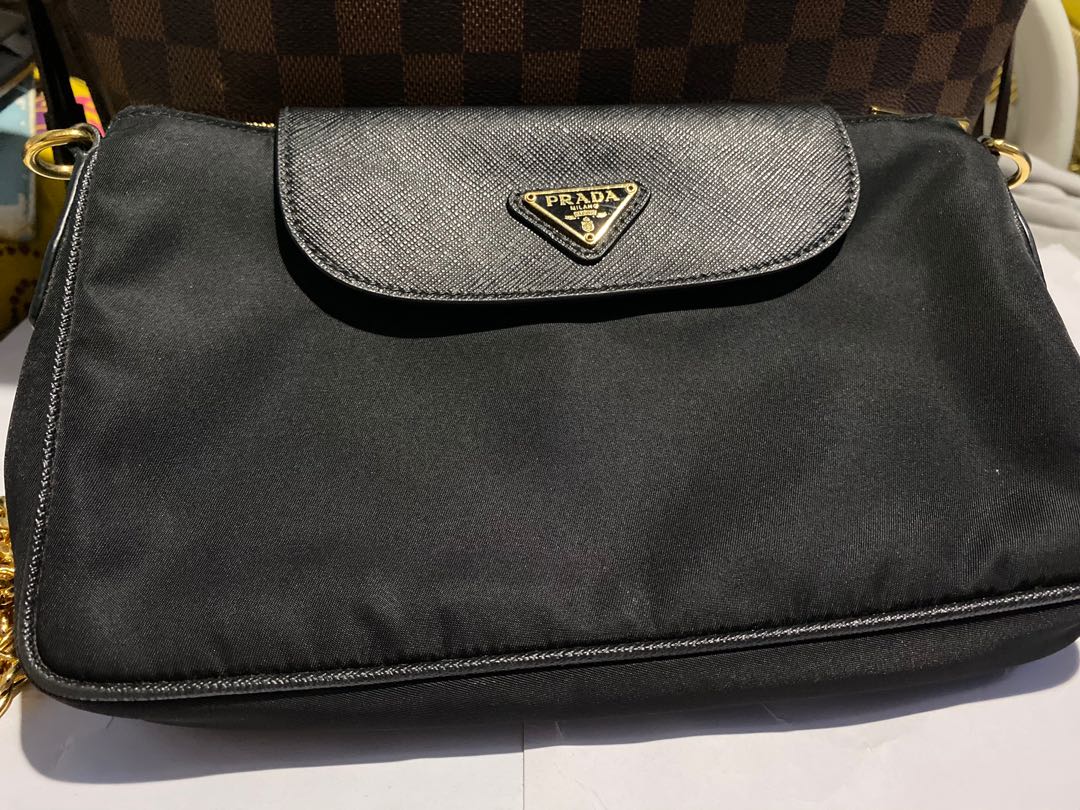 Prada Gold Chain Sling Bag, Luxury 