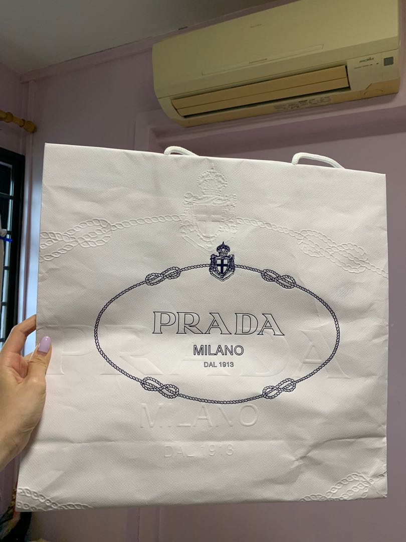 Prada paper bag, Luxury, Bags & Wallets on Carousell
