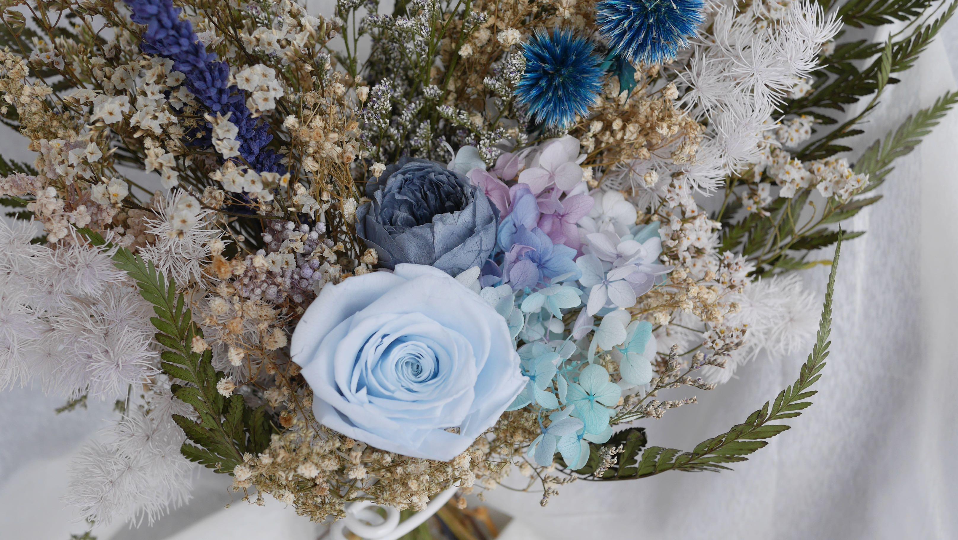 Preserved blue roses flower bouquet | FREE DELIVERY | GRADUATION ...