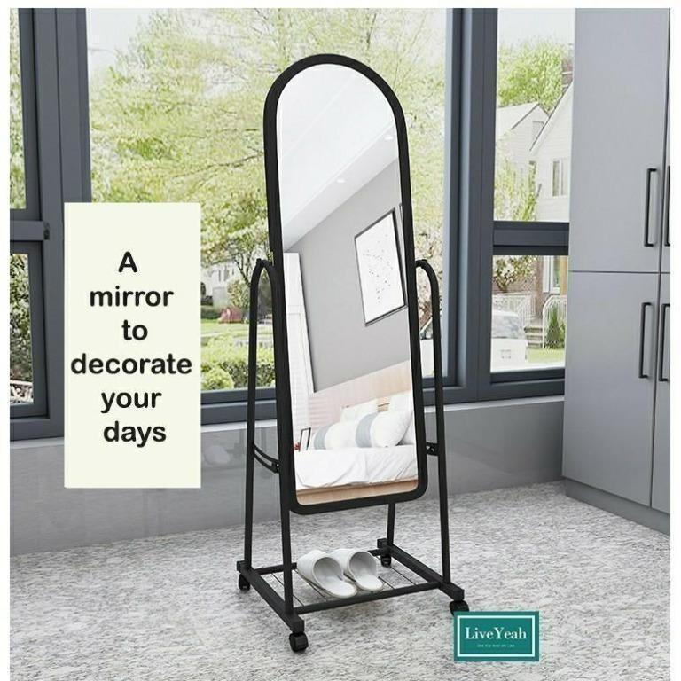 Sgseller Standing Mirror Movable Full Length Mirror Tall Mirror Mirrors Furniture Home Living Home Decor Mirrors On Carousell