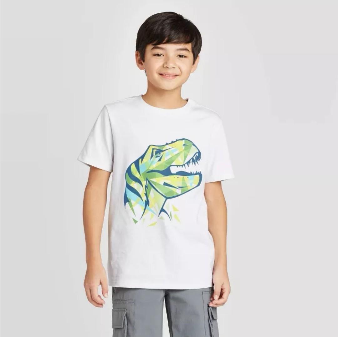 TARGET CAT JACK WHITE KIDS SHIRT Dinosaur design Babies Kids Babies Kids Fashion on Carousell