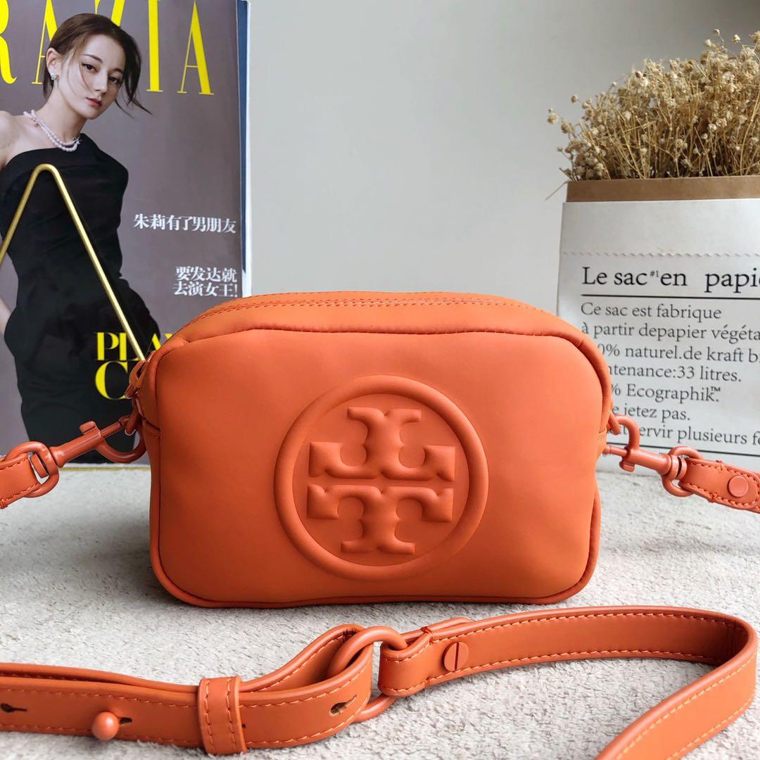 Fleming Soft Mini of Tory Burch - Quilted leather bag orange
