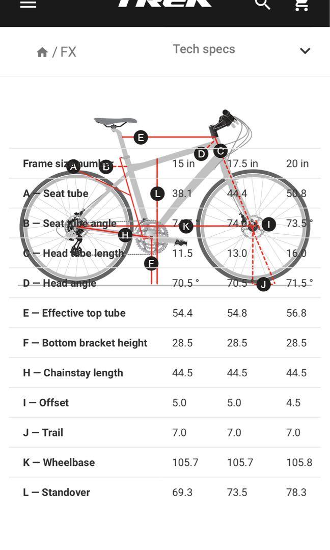 Trek fx cheap 7.3 size chart