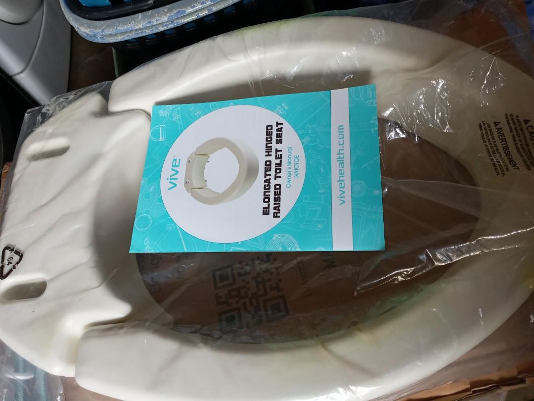 Vive Hinged Toilet Seat Riser Elevated, Raised Seat Lifter for