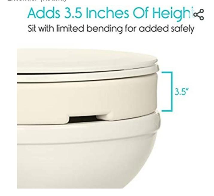 Vive Hinged Toilet Seat Riser Elevated, Raised Seat Lifter for