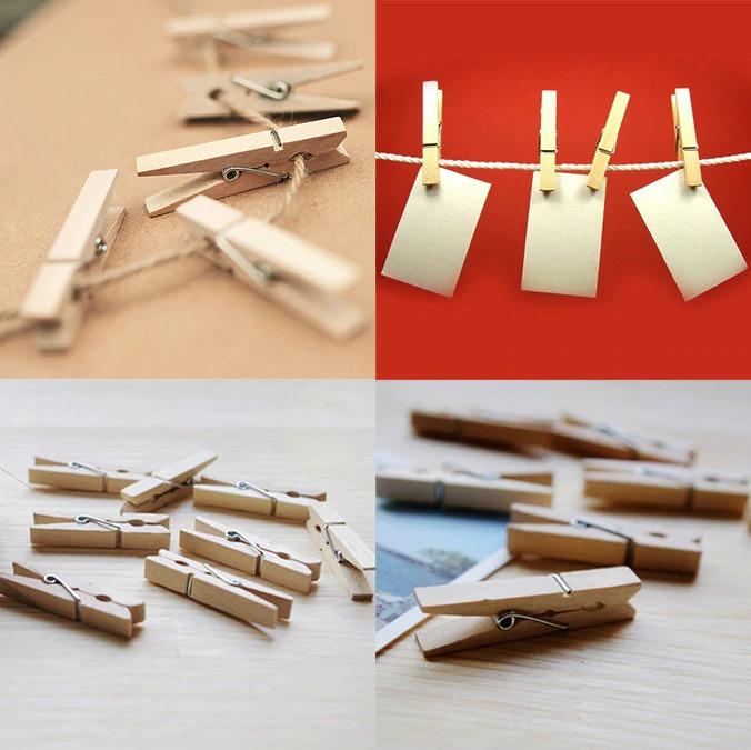 100Pcs 7.2 cm Large Wooden Pegs Clothespins, Photo Paper Pegs, Craft Wood  Clips for Hanging Baby's Clothes,Arts & Crafts DIY Decorations