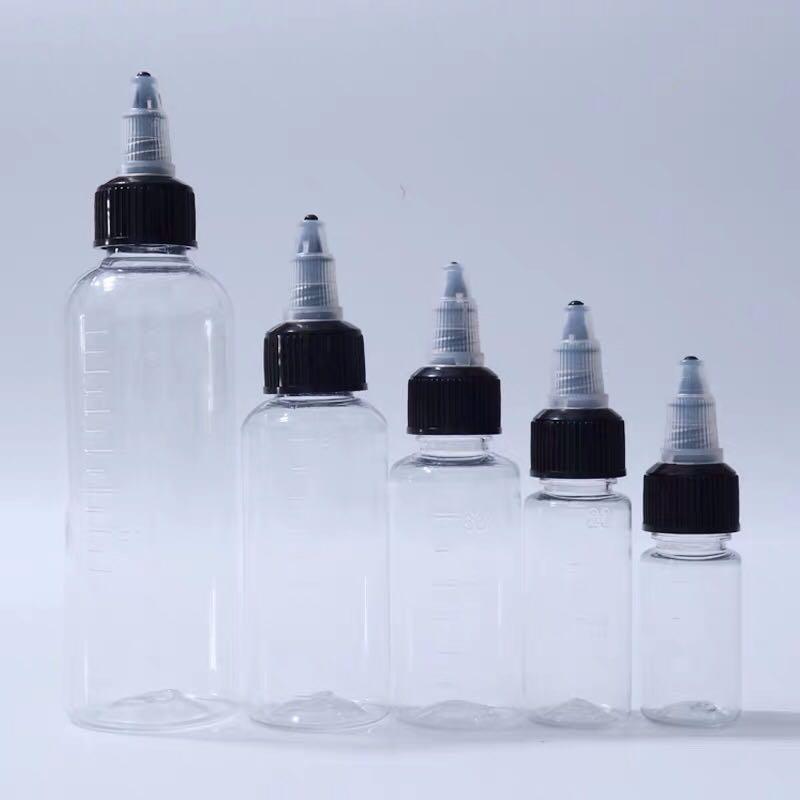 5 X Doser Paint Mixing Bottles With Twist Squeeze Tip With Measurement
