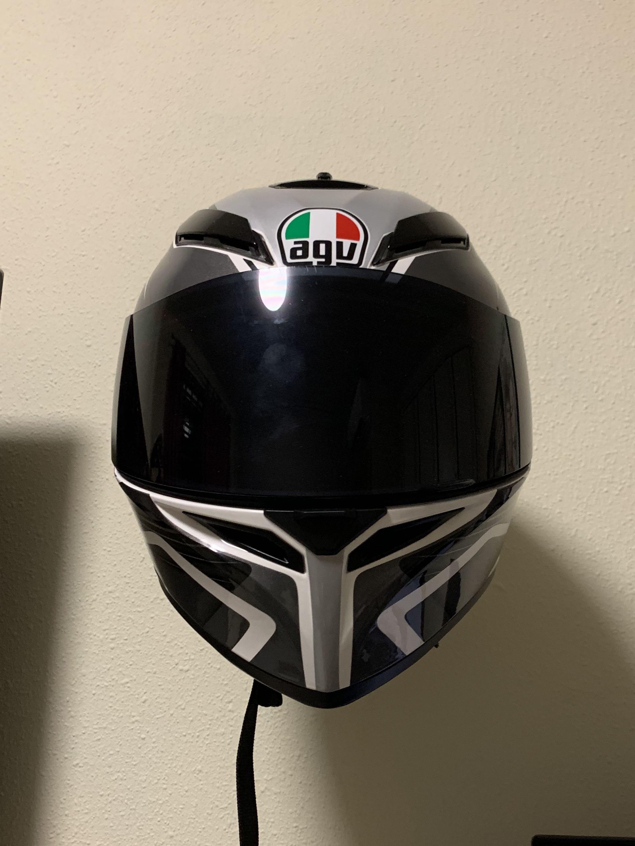 AGV K3-SV full face (Proton - Silver/Black) XL Asian fit, Motorcycles,  Motorcycle Accessories on Carousell