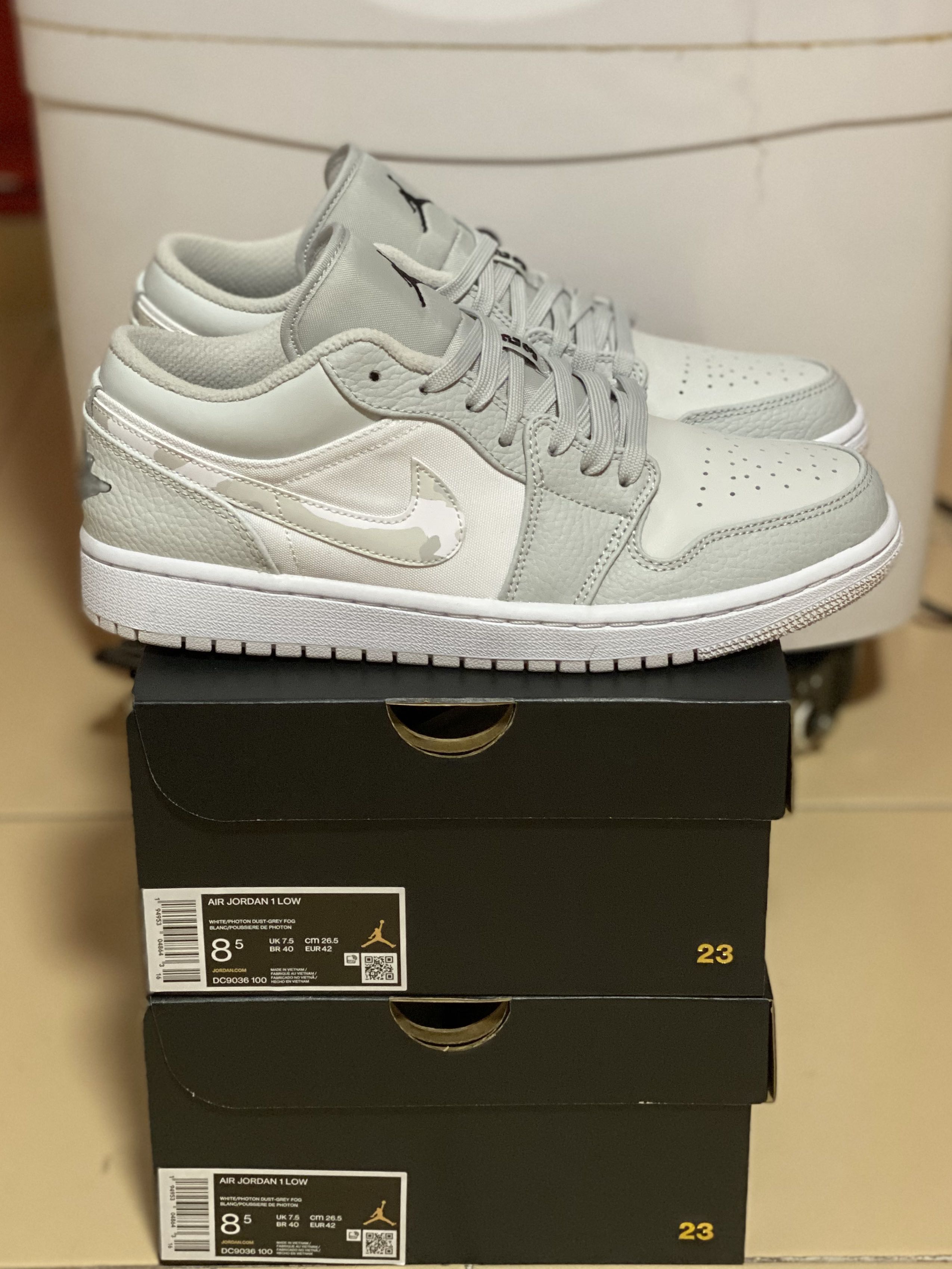 Air Jordan 1 Low White Camo Men S Fashion Footwear Sneakers On Carousell