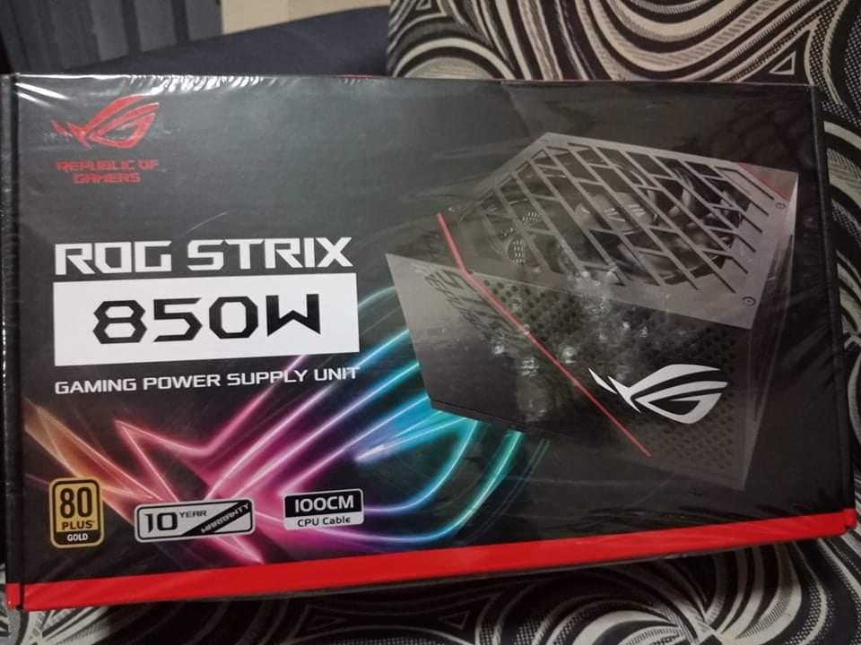 ASUS ROG STRIX 850W 80+ GOLD FULLY MODULAR POWERSUPPLY (Category: Computer Parts) located in San Juan City. Submitted by blueswitchpc (Listing ID 1046550754, Image 1). Description: ASUS ROG STRIX 850W 80+ GOLD FULLY MODULAR POWERSUPPLY Transaction Mode Payment: COD, BPI, BDO, Gcash 🏦💸 Delivery Via: Lalamove, Grab and Mr. Speedy🚗 🛵 Shipping fee on customer's account Specs Details: https://www.asus.com/Graphics-Cards-Accessories/ROG-STRIX-850G/
