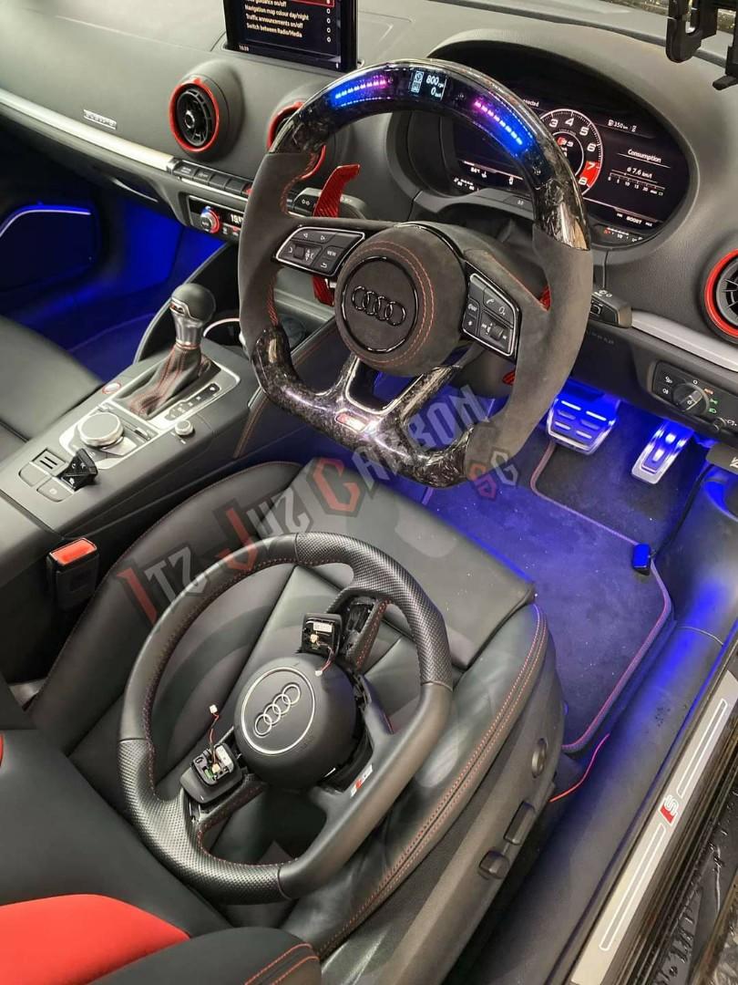 Audi S3 Forged Carbon fibre led steering wheel Car Accessories