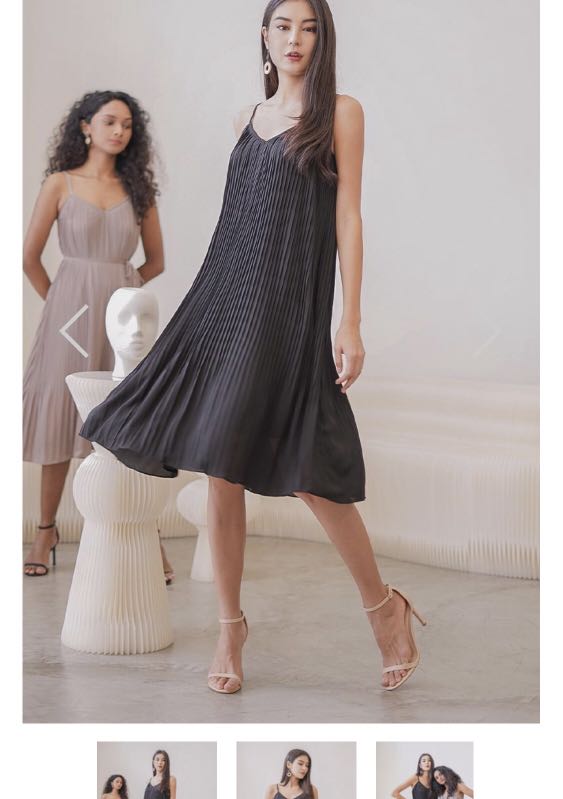 AVELINE PLEATED MIDI DRESS, Women's Fashion, Dresses & Sets, Dresses on ...