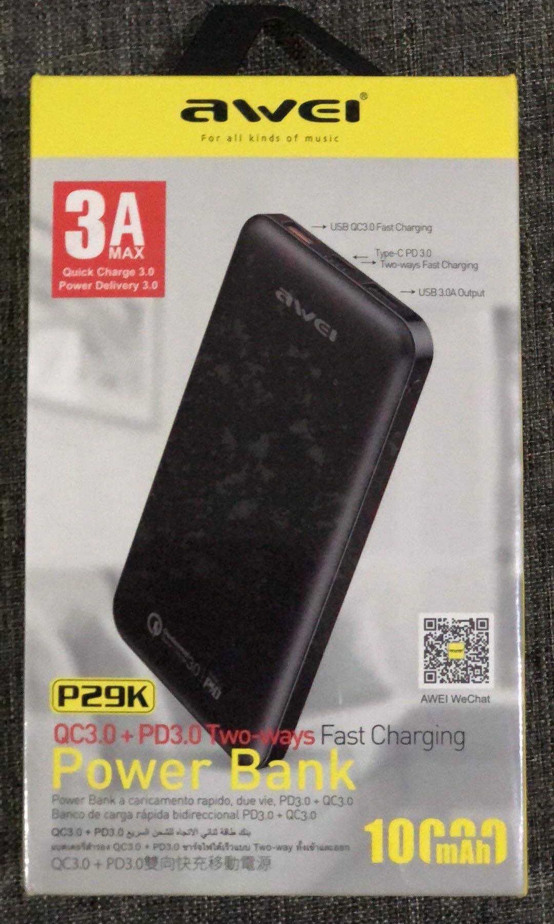Awei P29K Power Bank Fast Charging 10,000 mAh | Qualcomm 3.0 ...