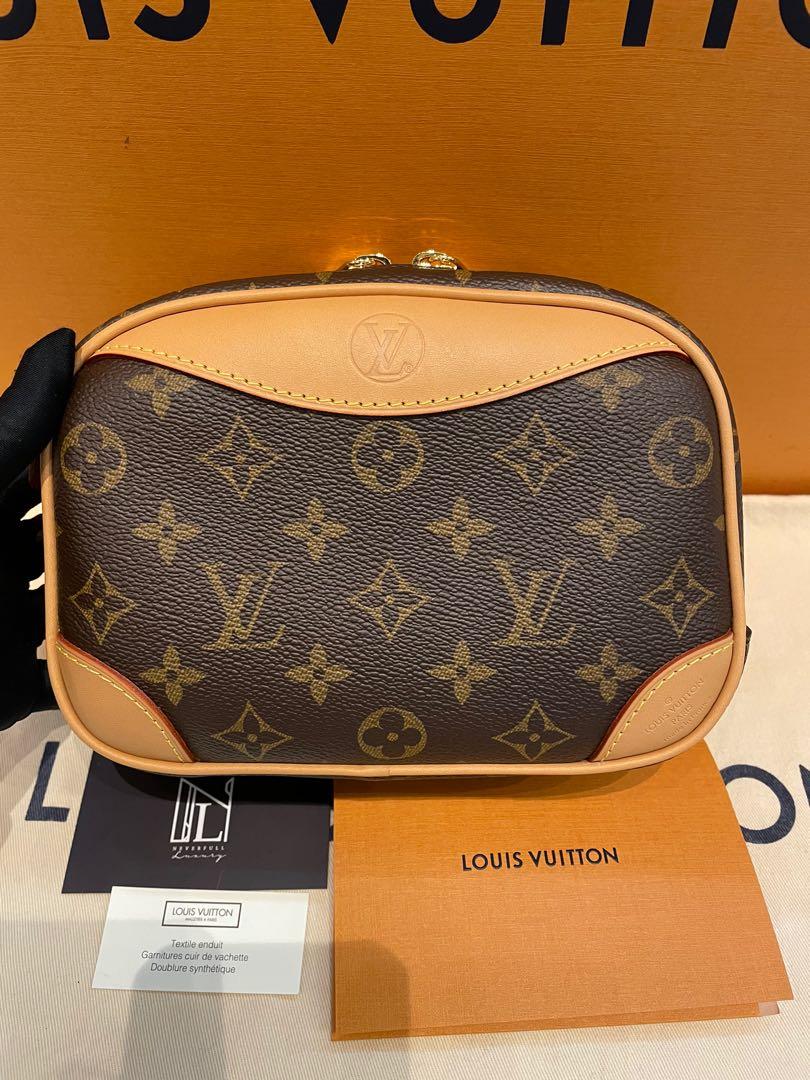 LOUIS VUITTON Deauville Mini Monogram Canvas Shoulder Bag Brown