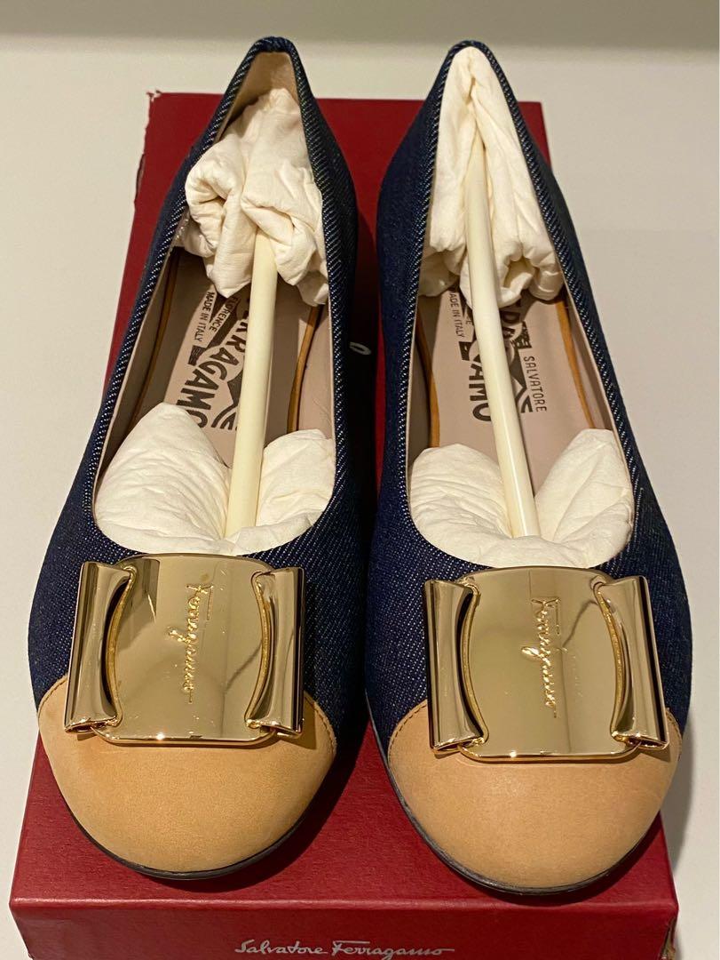 Brand New Salvatore Ferragamo Fun in Blue Fabric Women s Fashion