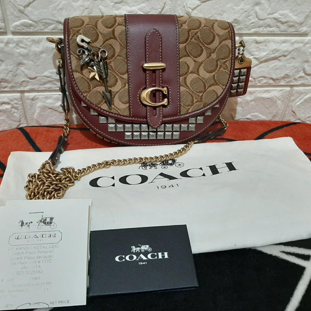 Coach saddle 20 in signature jacquard cheap