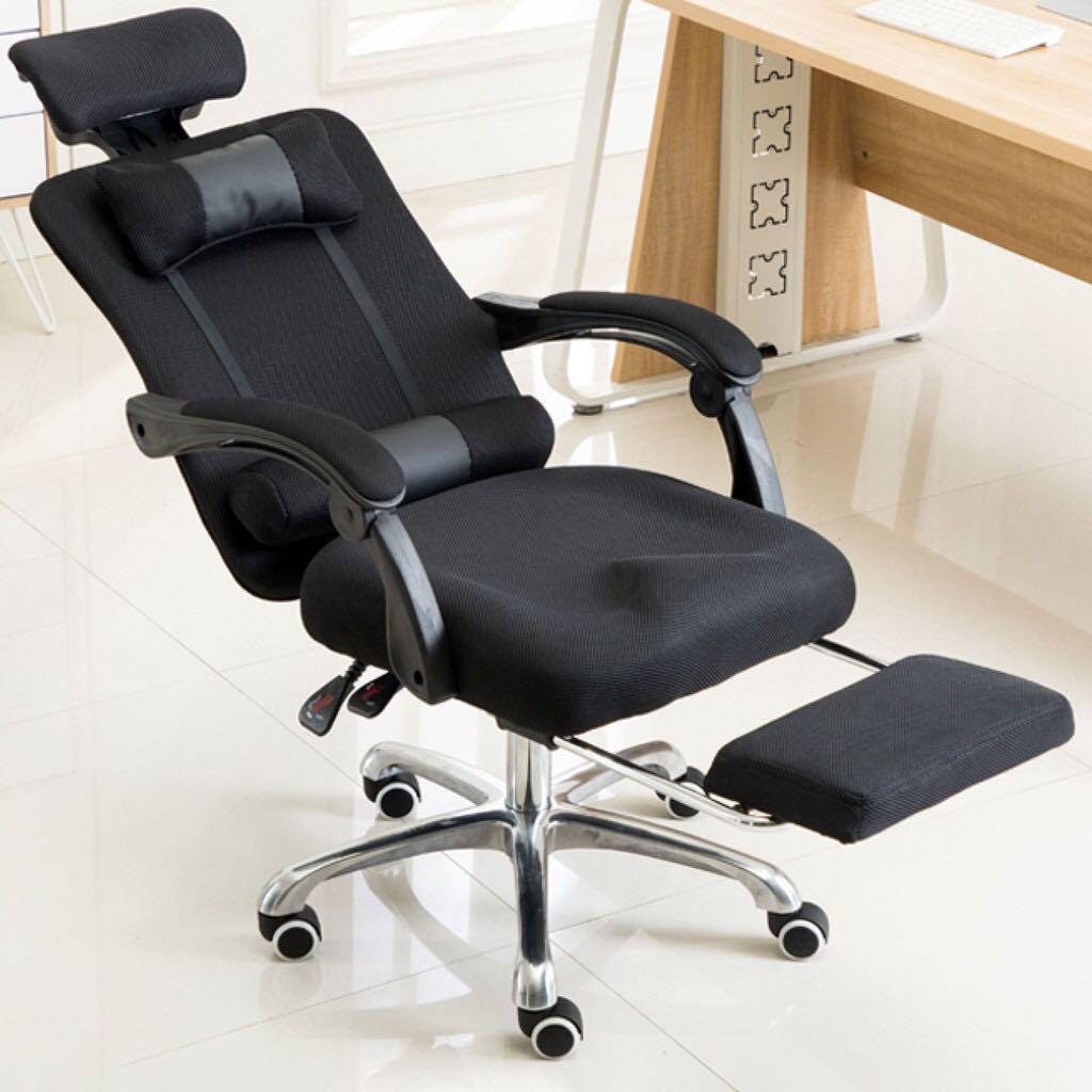 Computer Chair High Back Mesh Office Chair Comfort Reclining Chair With Adjustable Headrest Footrest Home Furniture Furniture Fixtures Tables Chairs On Carousell