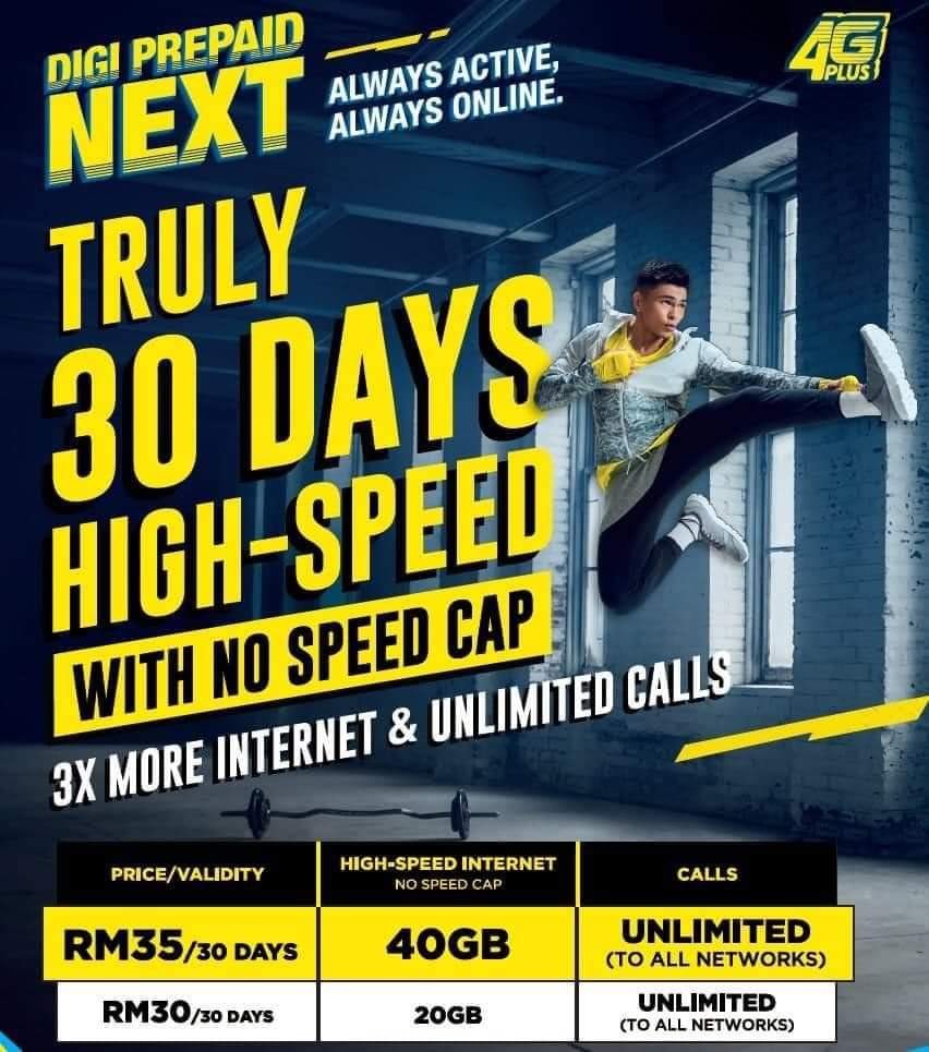 Digi Prepaid Next 40gb Unlimited Call Rm35 Mobile Phones Tablets Others On Carousell