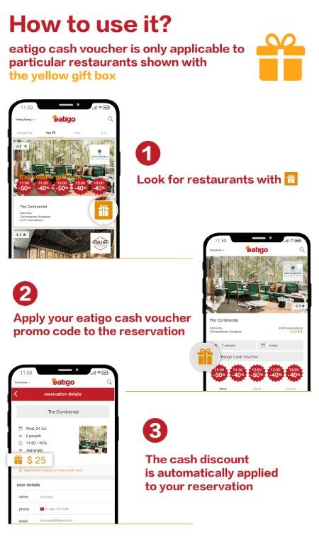 Eatigo 10 Cash Voucher Tickets Vouchers Vouchers on Carousell