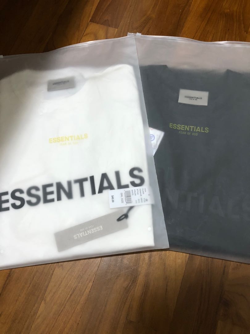 Essentials Ss20 Tee Black White Men S Fashion Tops Sets Tshirts Polo Shirts On Carousell