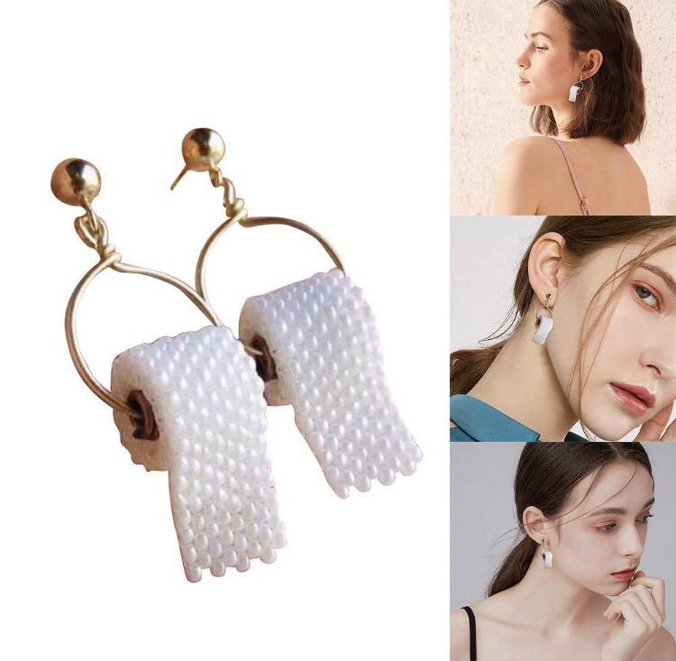 Toilet paper pearl earrings best sale