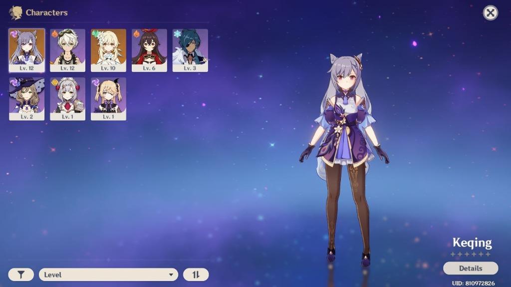 Genshin Impact Ar7 5 Star Keqing 7 4 Star Heroes 4 Star Weapons Video Gaming Others On Carousell