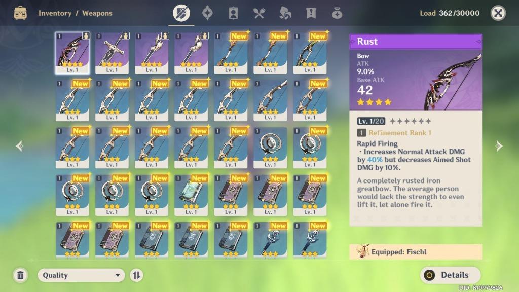 Genshin Impact Ar7 5 Star Keqing 7 4 Star Heroes 4 Star Weapons Video Gaming Others On Carousell