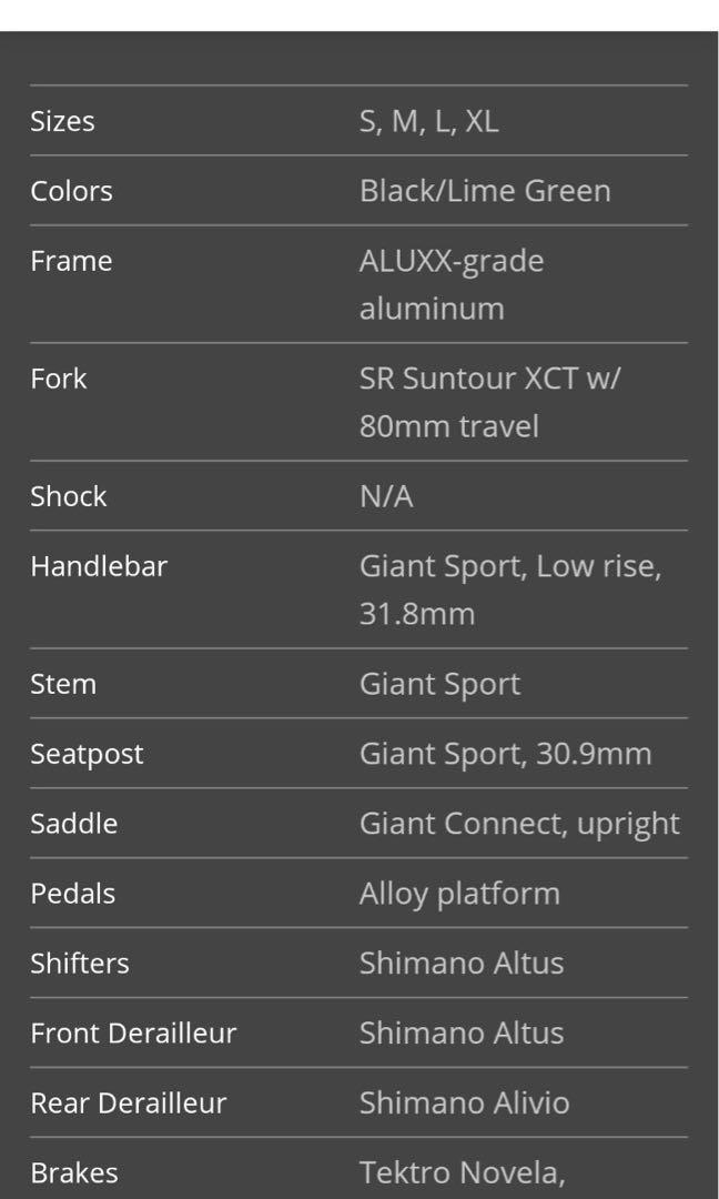 Giant revel size discount chart