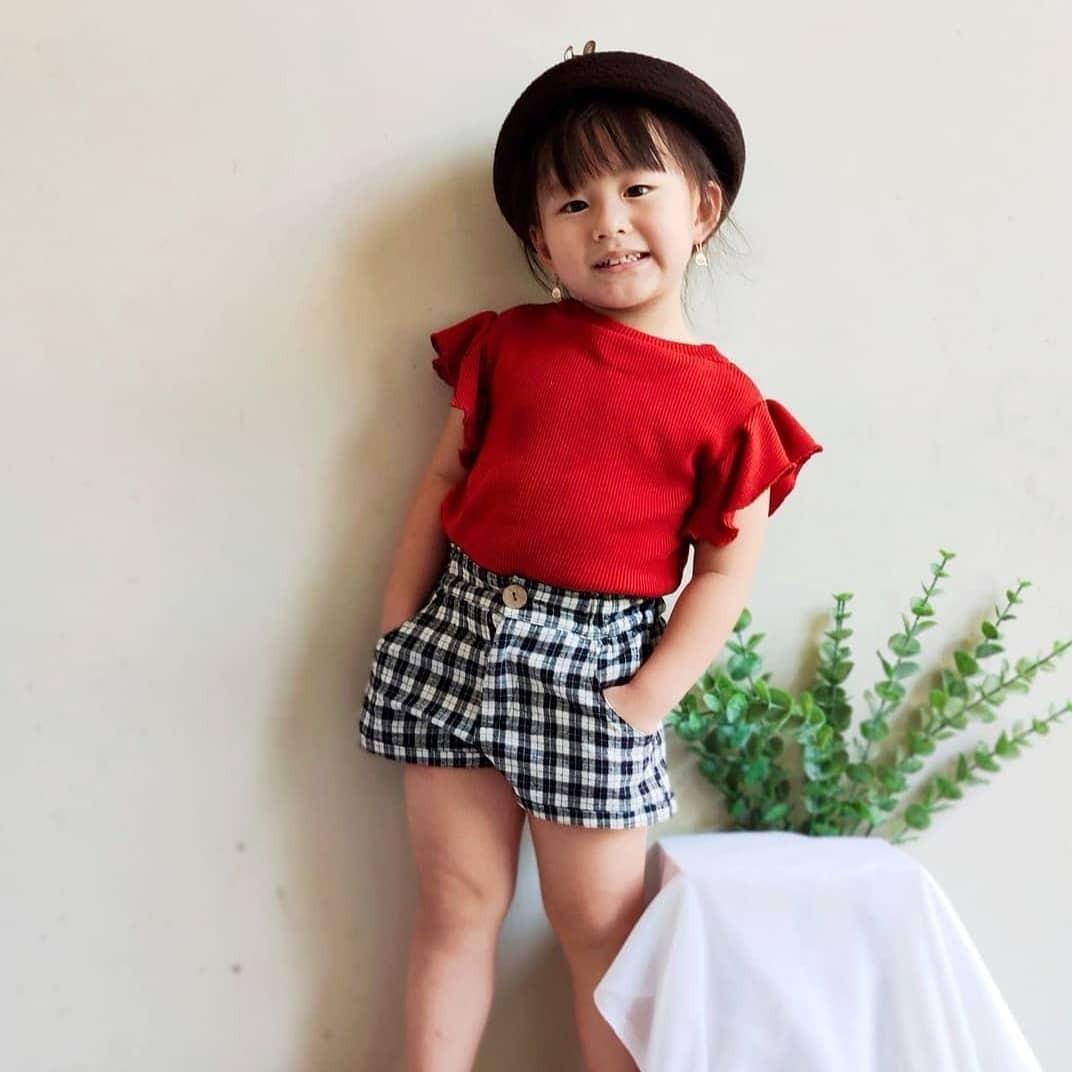 girls ruffle sleeve top